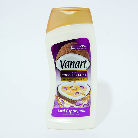 Shampoo VANART Aceite de coco y keratina 600ml.