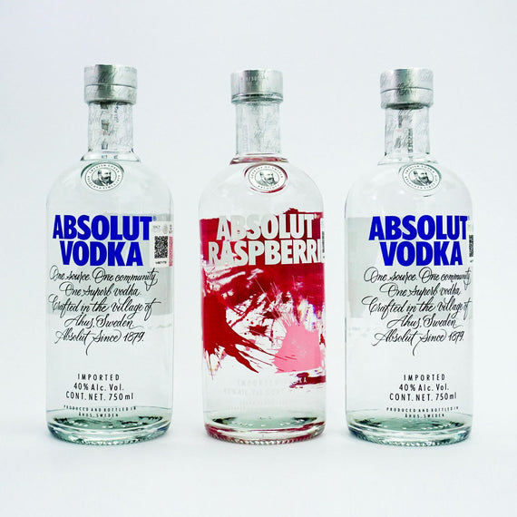 2 ABSOLUT  Vodka +1 ABSOLUT Vodka Raspberri de regalo, 750ml. c/u