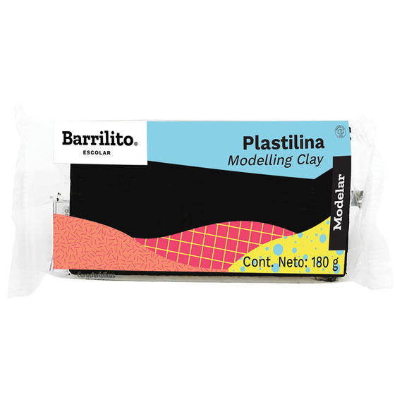 Plastilina en barra BARRILITO® para moldear color Negro Cont. Neto 180g