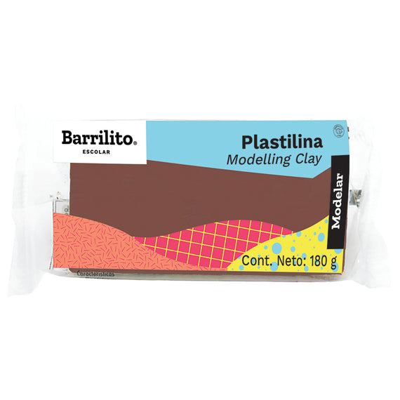 Plastilina en barra BARRILITO® para moldear modelo CA180 color Café Cont. Neto 180g