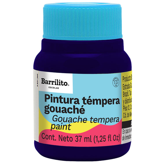 Pintura Tempera Gouaché BARRILITO® azul prusia 6436  modelo 976 caja con 6 piezas de 37ml c/u